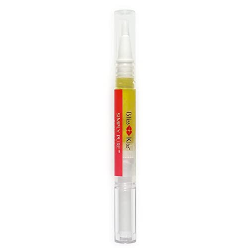 Bliss Kiss | 1 Fragrance Free | Nail Oil Cuticle Pen w/Vitamin E & Jojoba⏤Nail Strengthener Nail Growth Treatment for Brittle Peeling Breaking Thin Nails