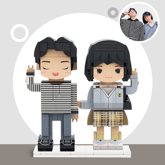Customized Building Block Gifts Customizable Fully Body 2 People Custom Brick Figures Persanalized Cute Face Brick Figures