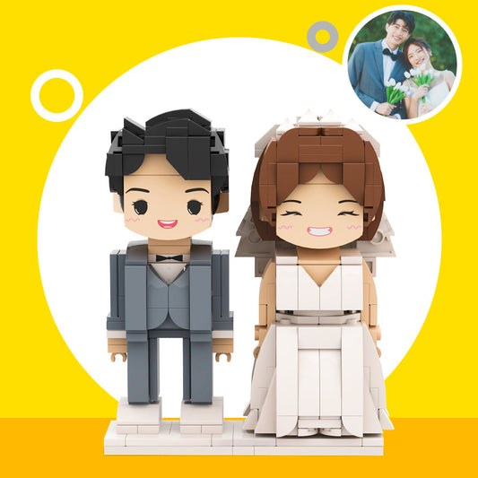 Creative Building Block Customizable Fully Body 2 People Custom Brick Figures Persanalized Cute Face Brick Figures