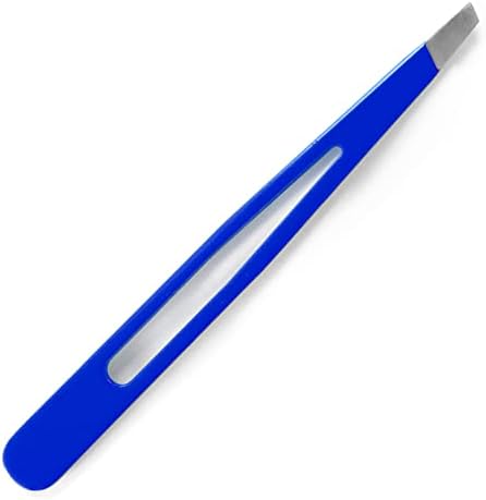REFINE - Italy - Professional Precision Slant Tip Tweezers, Stainless Steel, 3.75", 1 Count