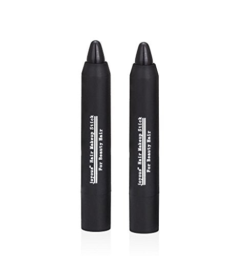 Professional Hair Chalk Temporary Hair Dye Non-toxic Hair Color Crayon Cover White Hair Color Patch (2packs-black-black)
