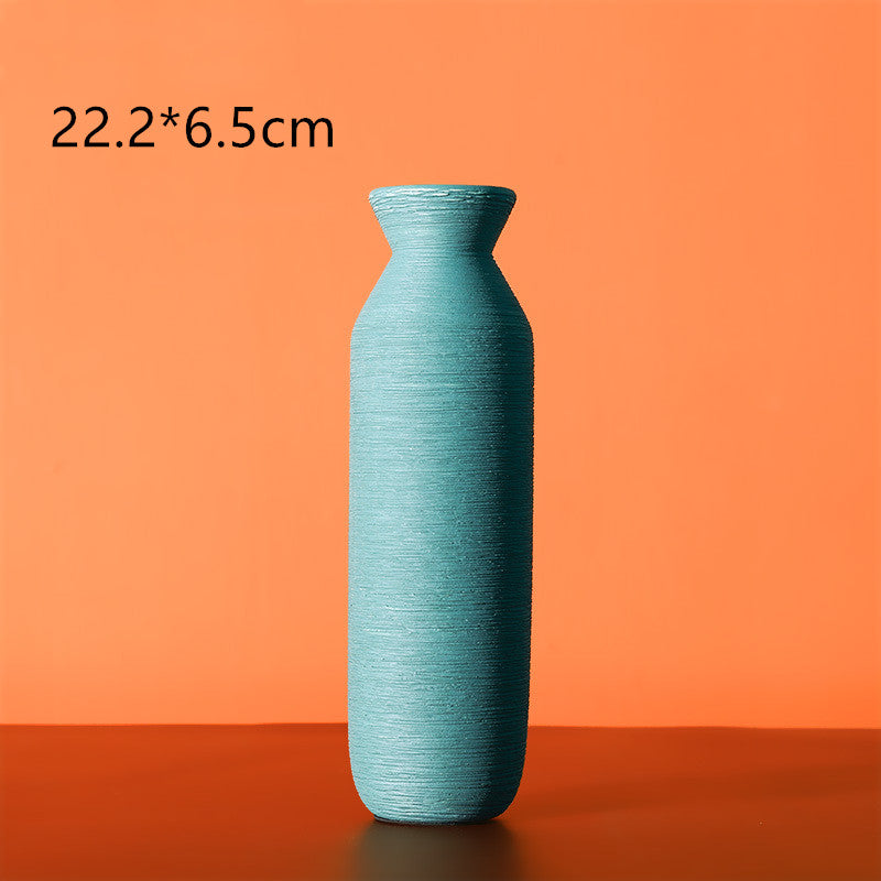 Colourful Morandi Brushed Ceramic Vase