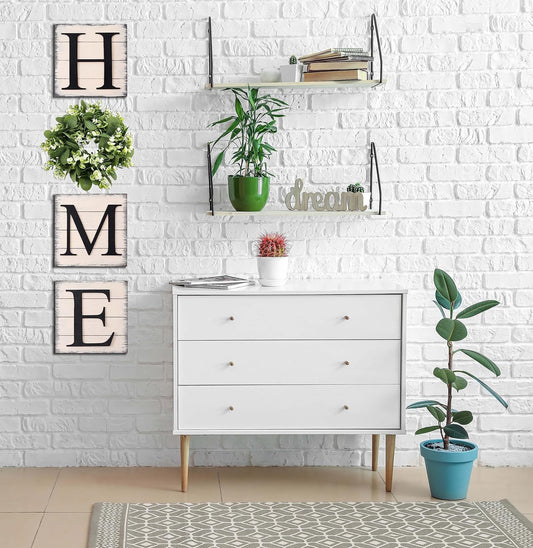 Farmhouse Wall Decor Room Decor Wood Home Sign with Artificial Eucalyptus for O Hanging Decor