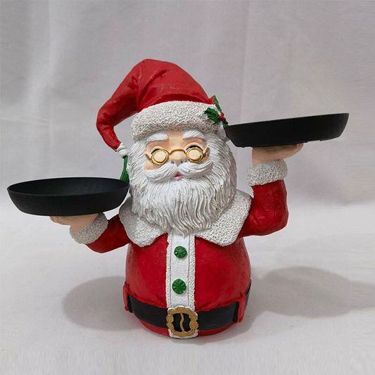 Christmas Resin Santa Claus Tray Statue