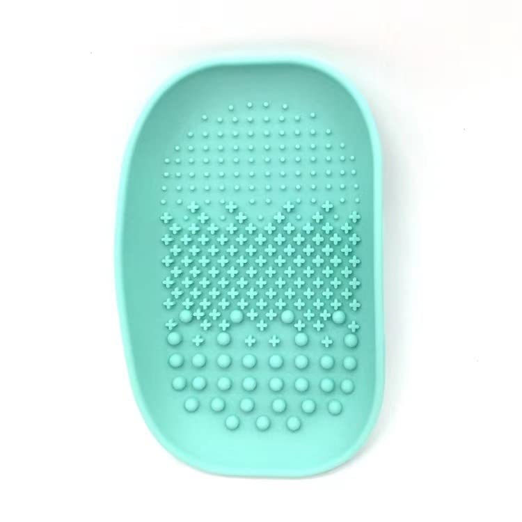 AHPIPIL Silicon Makeup Brush Cleaning Mat Makeup Brush Cleaner Pad Cosmetic Brush Cleaning Mat Portable Washing Tool Scrubber For Removing Makeup (Pink) (Mint Green)