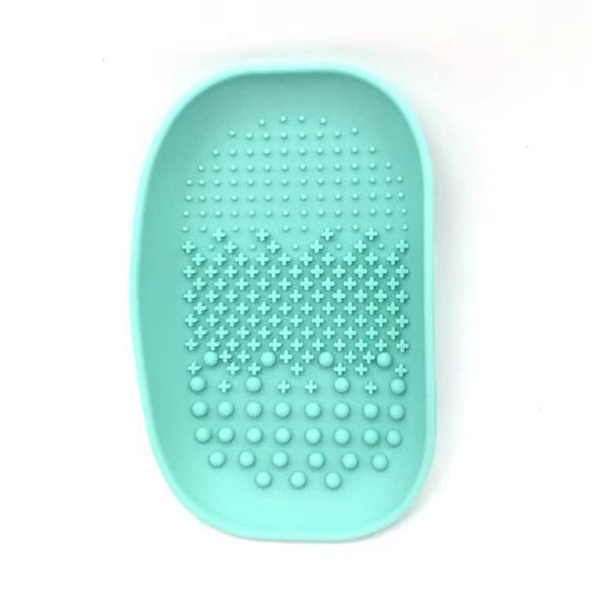 AHPIPIL Silicon Makeup Brush Cleaning Mat Makeup Brush Cleaner Pad Cosmetic Brush Cleaning Mat Portable Washing Tool Scrubber For Removing Makeup (Pink) (Mint Green)