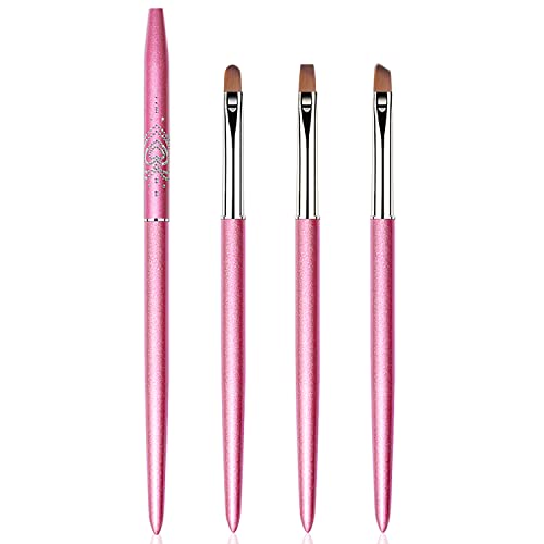 SILPECWEE 3pcs Nail Clean Up Brush Nail Brushes for Cleaning Nail Polish Mistake Acrylic Brush Cleaner Cuticles Acetone Nail Pen Nail Art Brushes French Manicure Brush Nail Art Tools