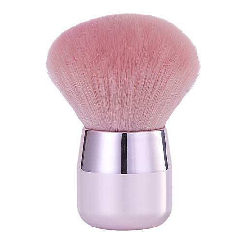Portable Kabuki Brush Dome-shaped Powder Brush Face Blush Brush Nail Arts Brush Dust Remover Cleaner Brush (Pink))