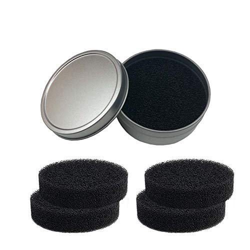 1 Set Clean 2 in 1 Color Removal Sponge for Eye Shadow Blush Color Foundation Make-up Removals from Makeup Brush to Switch Color (1 Pack Removal Sponge Kit with 4 pcs Replacement Sponge)