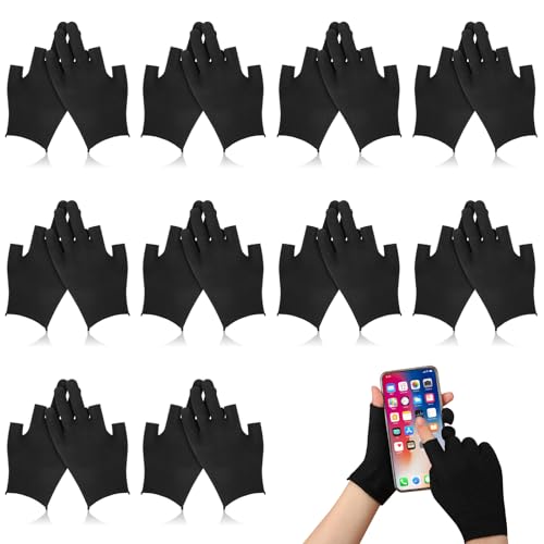 XLSXEXCL 10 Pairs Cotton Gloves for Dry Hands, Moisture Gloves for Dry Hands Moisturizing Gloves Overnight Cotton Gloves Eczema Sleeping Gloves for Men Women, Cotton Gloves (Black)