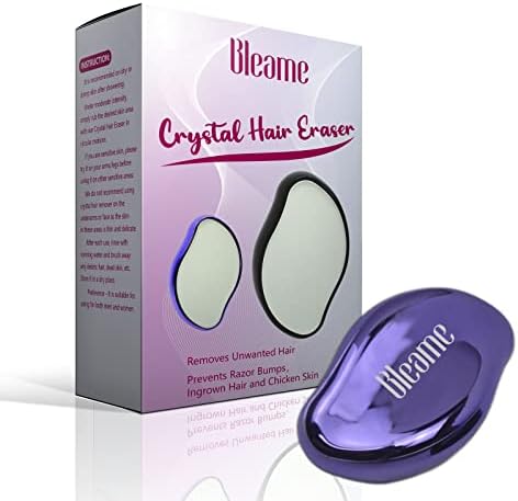 Bleame Crystal Hair Eraser, Bleame Crystal Hair Remover, for Men & Women Arms Legs Back, Fast & Easy Exfoliate, Soft Smooth Silky Skin, Apply To Any Part Of The Body (Purple) (Purple)