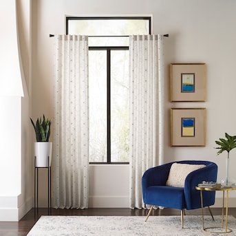 Origin 21 84-in Navy Light Filtering Back Tab Single Curtain Panel - $20