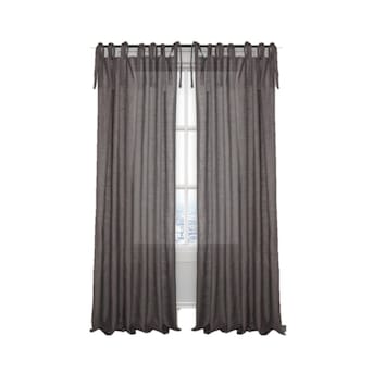 allen + roth 84-in Grey Light Filtering Tie Top Single Curtain Panel - $20