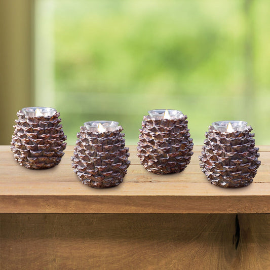 Rustic Pinecone Candleholders
