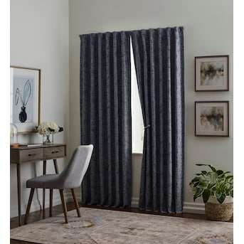 allen + roth 84-in Navy Blackout Thermal Lined Back Tab Single Curtain Panel -  $20