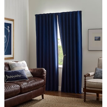 allen + roth 84-in Navy Blackout Thermal Lined Back Tab Single Curtain Panel - $20