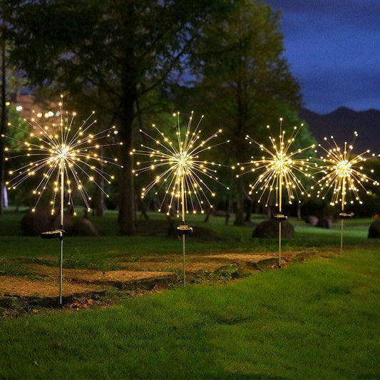 Solar Fireworks Ground Lamp Outdoor Garden Courtyard Holiday - amazitshop