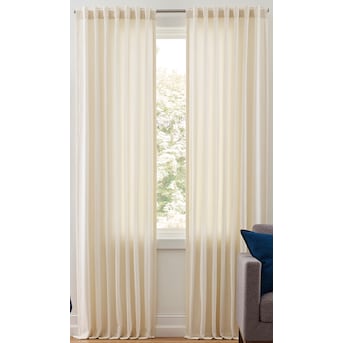 Origin 21 84-in Ivory Light Filtering Back Tab Single Curtain Panel - $20