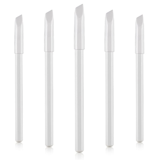 PAGOW 5 Pieces White Nail Pencils 2-In-1 Nail Whitening Pencils with Cuticle Pusher for DIY French Art Manicure Supplies, Perfect Nail Art Decoration Tool Nail Polish Remover Set