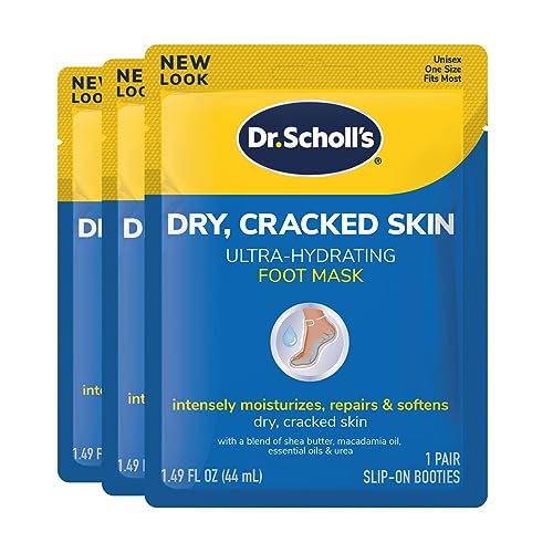 Dr. Scholl's® Dry, Cracked Skin Ultra-Hydrating Foot Mask, Intensely Moisturizes Repairs and Softens Rough Dry Skin with Urea, 1 Pair