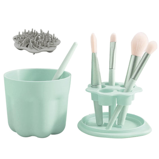 3 in 1 Makeup Brush Cleaner and Holder,【2024 NEW】Make Up Brush Cleaner Bowl with Brush Drying Rack &Cleaner Mat, Portable Cosmetic Brush Cleaning Tool for Brushes Cleaning, Storage & Air Dry