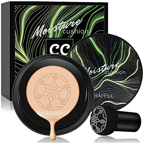 YG LianKai Mushroom Head Air Cushion CC Cream Foundation, Moisturizing Concealer BB Cream Nude Long Lasting Matte CC Cream Face Makeup Base (Natural Color)