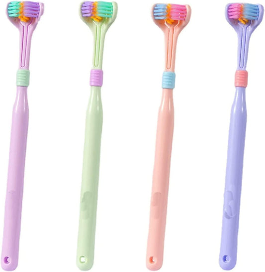 2022 V-Shaped Three-Sided Soft Hair Tooth Toothbrush, Ultra Fine Bristle Teeth Clean Brush, Effective Wrap-Around, All-Round Clean & No Dead Ends (Purple)