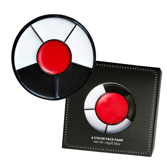 Pasxieka Clown Makeup Kit Face Paint Clown Wheel Black White Red Eye Black Football Softball Baseball Sports,Professional Halloween Joker Zombie Skeleton Vampire Makeup