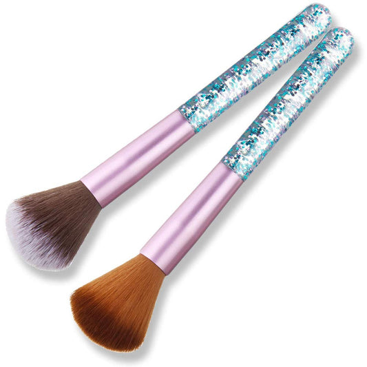 SILPECWEE 2Pcs Acrylic Nail Art Brush Nail Cleaning Brushes Remover Dust Dipping Powder Makeup Blush Brushes Nail Brush For Cleaning Fingernails