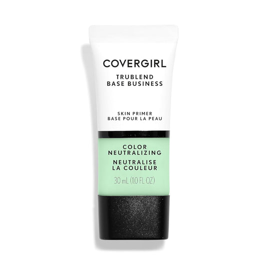 COVERGIRL Trublend Base Business Face Primer 200 Color Neutralizing, 1.014 Fl Oz, Primer Makeup, Face Primer, Face Primer for Oily Skin, Blurs Flaws, Long Lasting, Weightless Feel