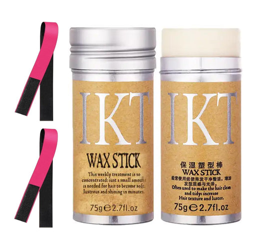 FOMIS IKT 2.7oz Two Piece Hair Wax Stick, Styling Wax Stick, Hair Edge Control, Hair Wax Stick for Frizzy Hair & Flyaway, Non-Greasy Hair Wax, Edge Stick, Kids Hair Wax, Toddler Hair Stick