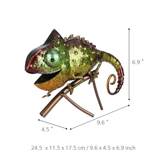 Painted Paint Iron Lizard Outdoor Garden Decoration