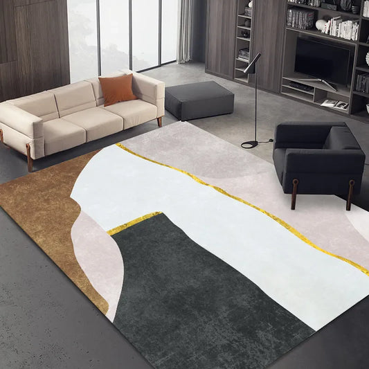 Abstract Geometric Faux Cashmere Area Rug