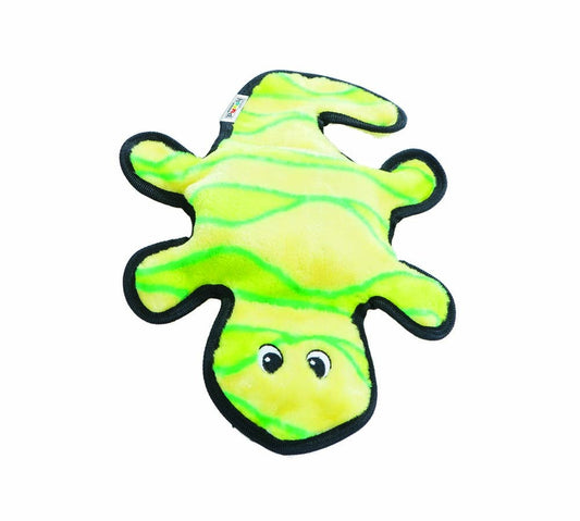 Outward Hound Invincibles Dog Toy Gecko 2 Squeakers Yellow/Green 1ea/MD