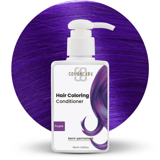 SOVONCARE Hair Color Depositing Conditioner, Purple Semi Permanent Hair Color Conditioner for Colored Hair 5.28 OZ, Hair Dye Conditioner Results in 10 Mins, Haircare Color Cruelty-Free