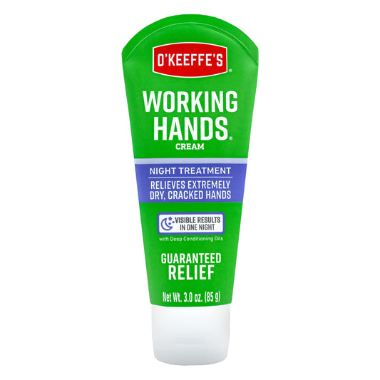 O'Keeffe's Working Hands Night Treatment Hand Cream, 3.0 Ounce Tube, (Pack of 1)