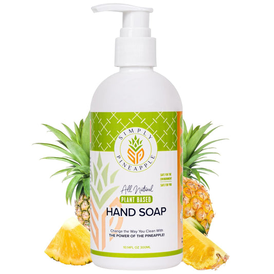 Plant-Based Pineapple Enzyme & Soapberry Liquid Hand Soap - Tangerine-Pineapple Scent, Pack of 1 (10.14 fl oz) | Gentle on Skin | Eczema-Friendly | No Artificial Fragrances or Colors | Cruelty-Free