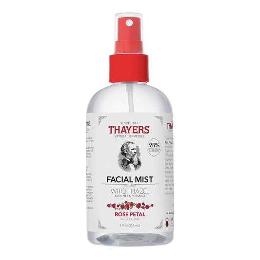 THAYERS Alcohol-Free Witch Hazel Facial Mist Toner with Aloe Vera, Rose Petal, 8 Ounce
