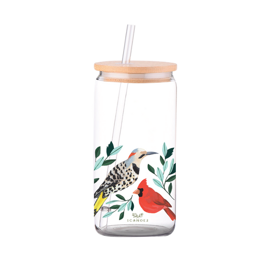 1canoe2 | One Canoe Two Paper Co. - Feathered Friends Birds Glass Can