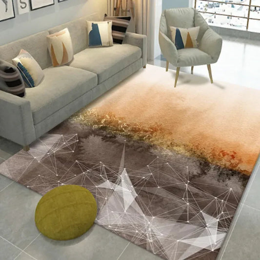 Abstract Geometric Faux Cashmere Area Rug