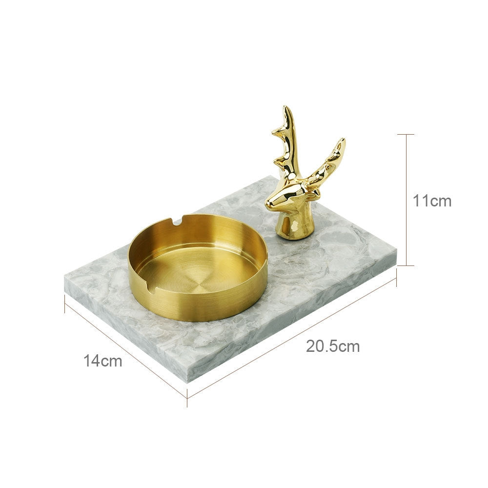 Deer Headed Marble Ashtray