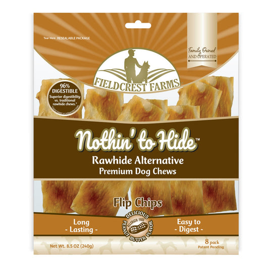 Fieldcrest Farms Nothin' to Hide Peanut Butter Flip Chips Roll Dog Treat Peanut Butter 1ea/8,5 oz, 8 pk