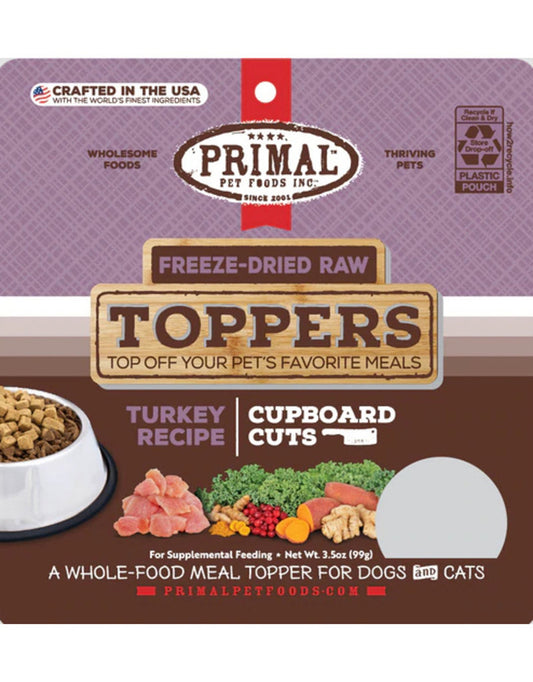 Primal Freeze Dried Cupboard Cuts Toppers Turkey 3,5 oz,