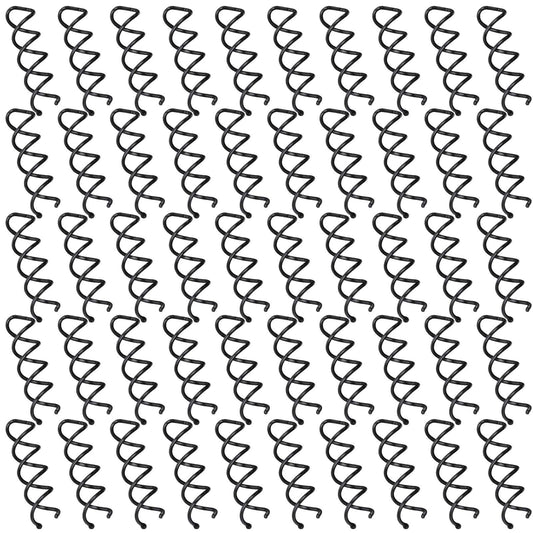 FANDAMEI 50PCS Spiral Hair Pins, Spin Pins Non-Scratch Round Tips, Twist Screw Hair Pin for Women Bun Hair Style DIY, Spiral Bobby Pins Black