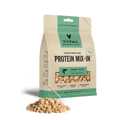 Vital Essentials Dog Freeze Dried Topper Salmon 6oz,