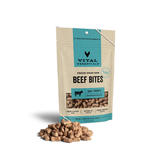 Vital Essentials Dog Freeze-Dried Treat Bites Beef 2,5oz,