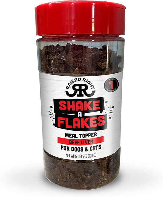Raised Right Dog Cat Shake A Flakes Beef 4,5oz,