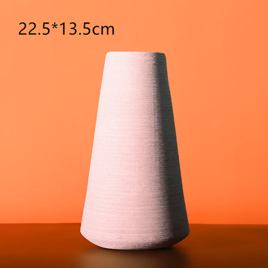 Colourful Morandi Brushed Ceramic Vase