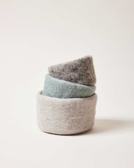 Artisan Felt Nesting Bowls - Set of 3