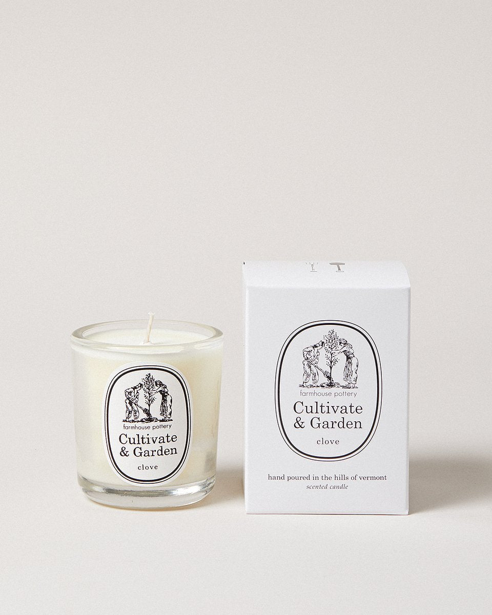 studio image of cultivate & garden candle, clove